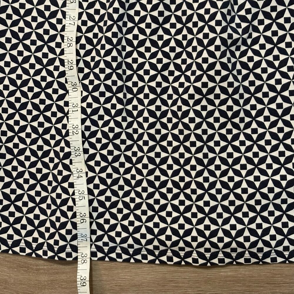 Boden Jenny Faux Wrap Dress Sz 4 / XS Navy White Geo Print V Neck Slim Fit - Picture 6 of 11
